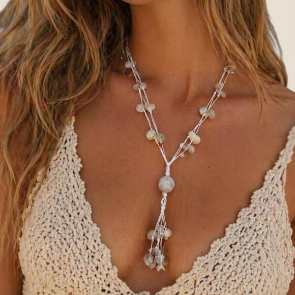 Source Unknown Jewelry - Boho Beachy Festival Layered Rope Stone Beaded Necklace | Coastal Cowgirl